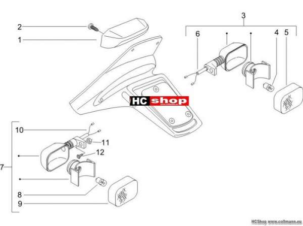 Piaggio Hinterleuchten NRG 50 Purejet