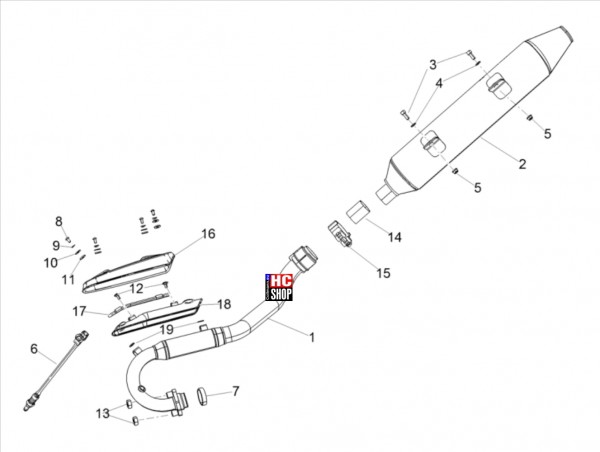 Aprilia SX 125 E5 - Motor - Auspufftopf