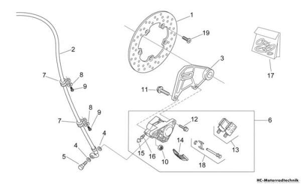 Aprilia Hinterradbremszange RS 125