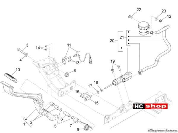 Moto Guzzi Hinterradbremspumpe Cali 1400
