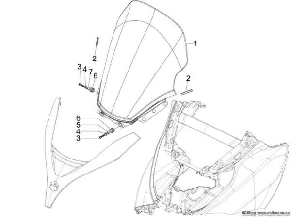 Piaggio Windschutzscheibe - Scheiben MP3 125 Ibrido