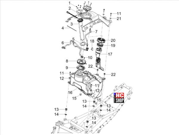Moto Guzzi V100 Mandello S E5 Tank Kraftstofftank