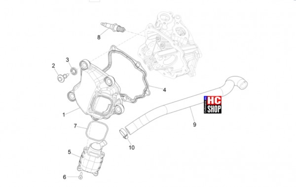 Vespa GTV 300 HPE RST - Motor - Zylinderkopfabdeckung