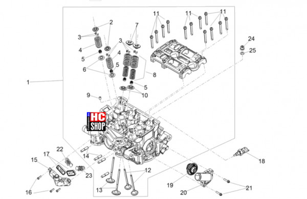 Aprilia RS 660 E5+ - Motor - Zylinderkopf-Ventile