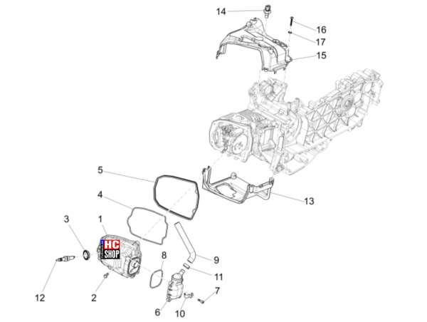 Vespa Sprint 125 ABS E5 Motor Zylinderkopfabdeckung