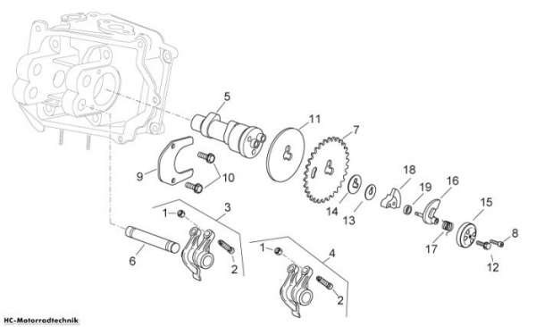 Aprilia Nockenwelle Sport City CUBE E3 125/200