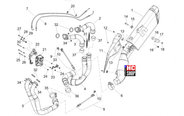 Aprilia RSV4 1100 Factory SE-09 SBK - Motor - Auspufftopf