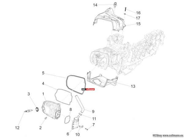 Vespa Primavera 125 Zylinderkopfabdeckung