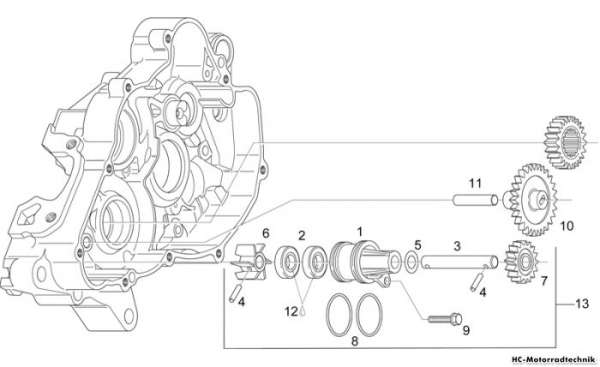 Aprilia Wasserpumpenritzel kplt. RS 125