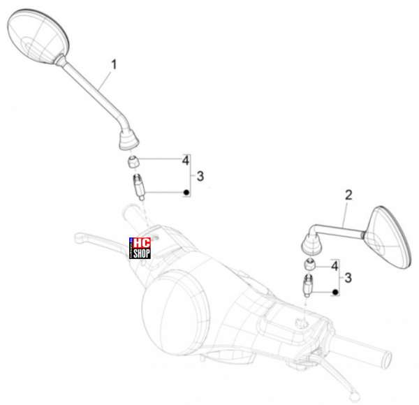 Vespa Rückspiegel/n LX 50 2T