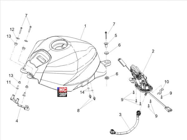 Aprilia Tuono 660 Factory Aufbau Kraftstofftank