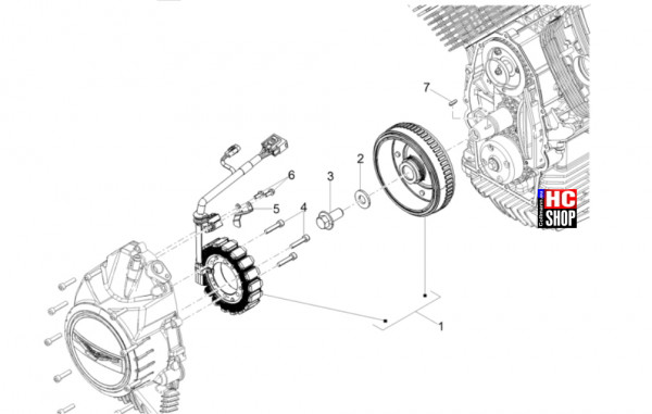 Moto Guzzi V7 Stone 850 E5+ - Motor - Schwungmagnetstarter-Zündung