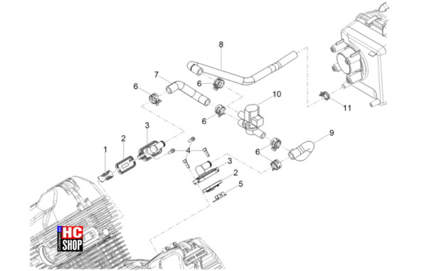 Moto Guzzi V7 Sport 850 E5+ - Motor - Secondary Air