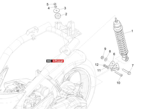 Piaggio Liberty iGet 125 4T 3V - Radaufhängung Hinten