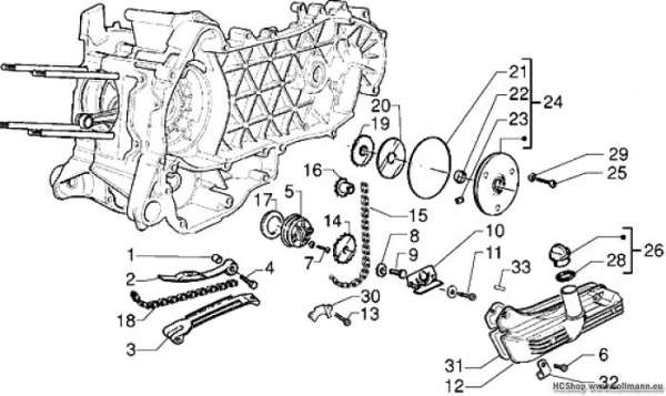 Piaggio Einheit pumpe - Kurbegehäuse X9 125