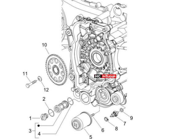 Piaggio Liberty 125 2V Motor Schwungraddeckel - Ölfilter