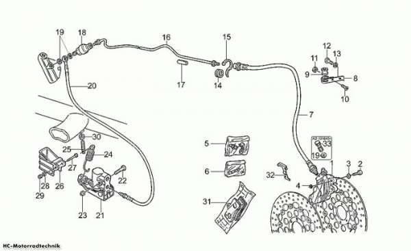Moto Guzzi L.Bremsanlage vorn li California Special 1100
