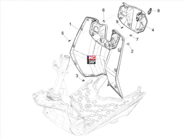 Piaggio 1 Motorcycle Vorderes Handschuhfach - Schild-Rückseite