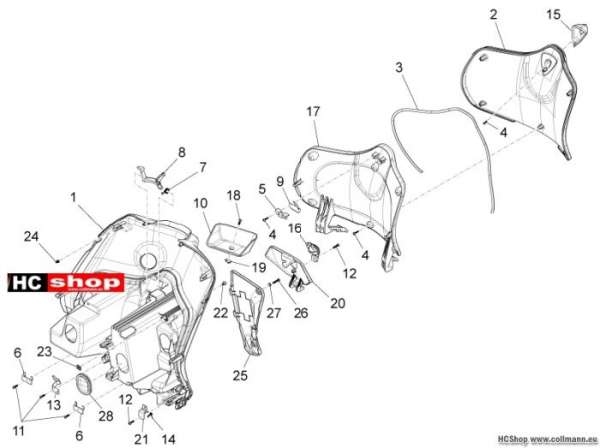 Piaggio Vorderes Handschuhfach -Fly 50 4t 4v