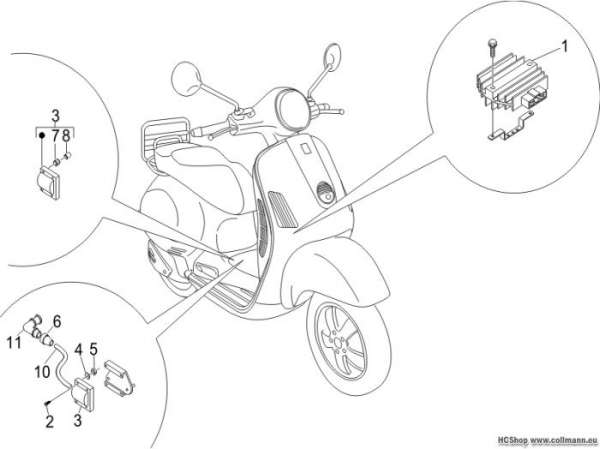 Vespa Spannungsreglerern - Elektronisches LX 50 2T