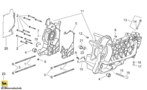 Aprilia Kurbelwellengehäuse Scarabeo Light E3 250