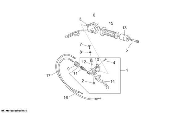 Aprilia Schaltungen links Pegaso Carb. 650