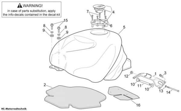 Aprilia Kraftstofftank RSV 1000