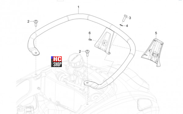 Vespa Primavera 125 TECH E5 - Fahrgestell-Karosserie - Hinterer Gepäckträger