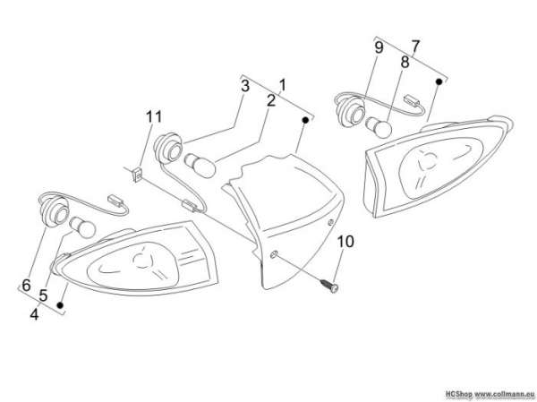 Piaggio Hinterleuchten-Blinkleuchten Fly 50 4T