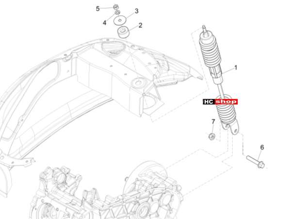 Vespa Primavera 50 4T E4 - Radaufhängung Stoßdämpfer