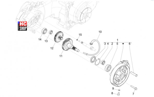 Vespa Sprint S 50 E5 - Motor - Einheit Getriebe