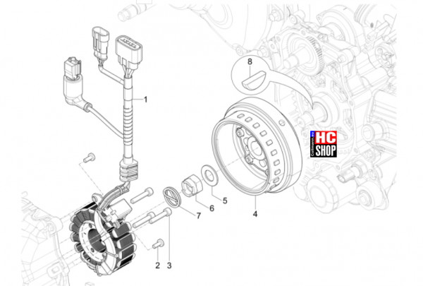 Piaggio MP3 310 HPE Sport E5+ - Motor - Lichtmaschine