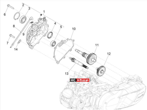 VESPA GTS 125 E4 ABS 4T SUPER Einheit Getriebe