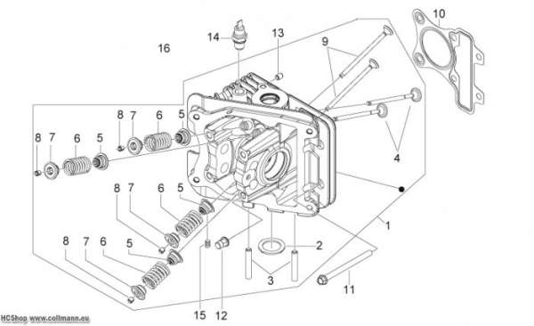 Aprilia Zylinderkopf Scarabeo 4T 4V E2 50