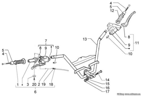 Piaggio Lenkstange - Bremspumpen X9 125 Evolution