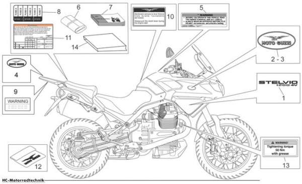 Moto Guzzi Aufkleber-Deko Stelvio 1200