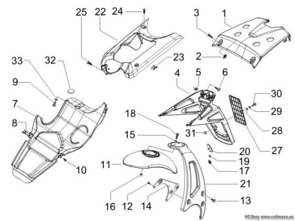 Gilera Hinterabdeckung - Kotflügellappen Runner 50 SP