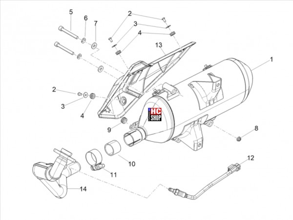 Aprilia SR GT 125 Motor Auspufftopf