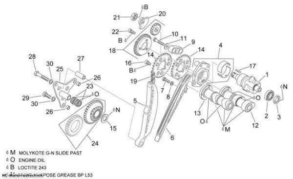 Aprilia Hint. Zylindersteuer RSV 1000