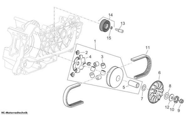 Aprilia Wandlergruppe Scarabeo E2 125/250