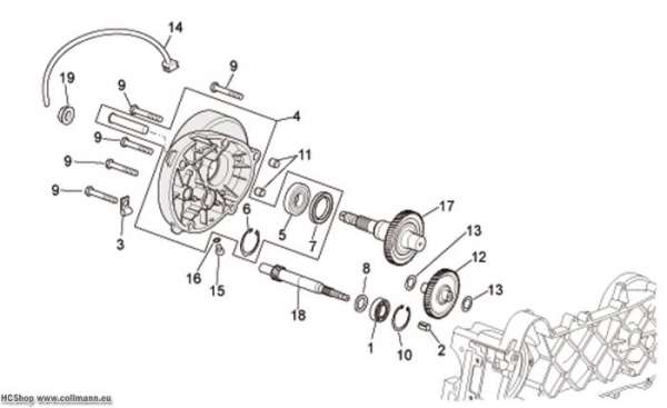 Aprilia Getriebe Scarabeo 4T 4V E2 50