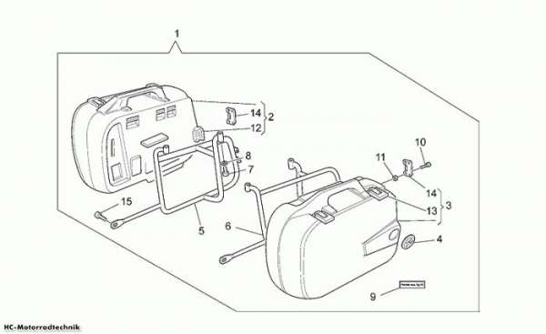 Moto Guzzi Side cases II California Stone 1100