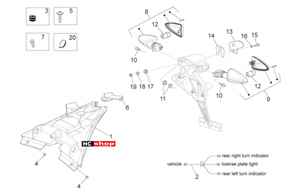 Aprilia RS 125 Replica 4T E4 ABS Hintere Lichter