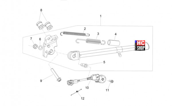 Aprilia RS 660 Factory E5+ - Fahrgestell-Karosserie - Hauptständer