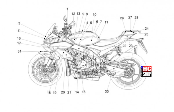 Aprilia Tuono V4 Factory 1100 E5+ - Aufbau - Deko