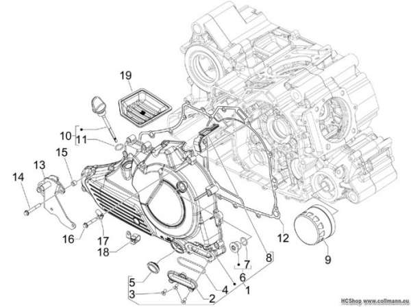 Gilera Schwungraddeckel - Ölfilter GP 800