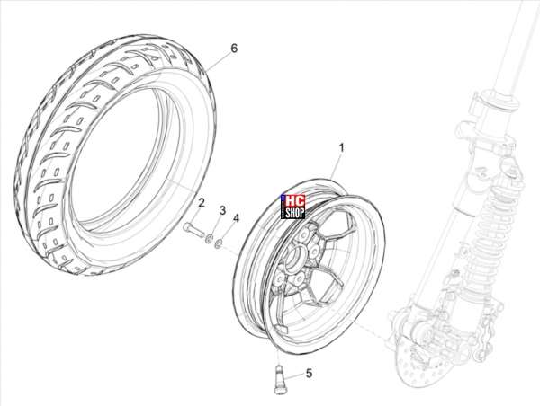 Piaggio 1 Motorcycle Radaufhängung Vorderrad