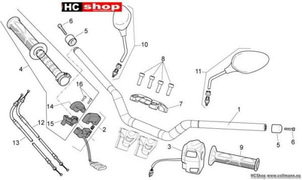 Aprilia Shiver 750 Lenkstange - Schaltungen