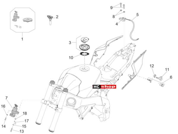 Aprilia RSV 4 1000 RR E4 ABS Aufbau Schlösser