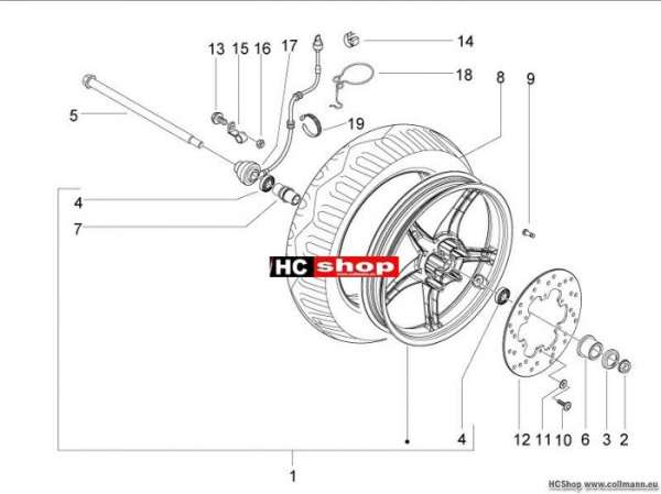 Piaggio Vorderrad NRG 50 Purejet